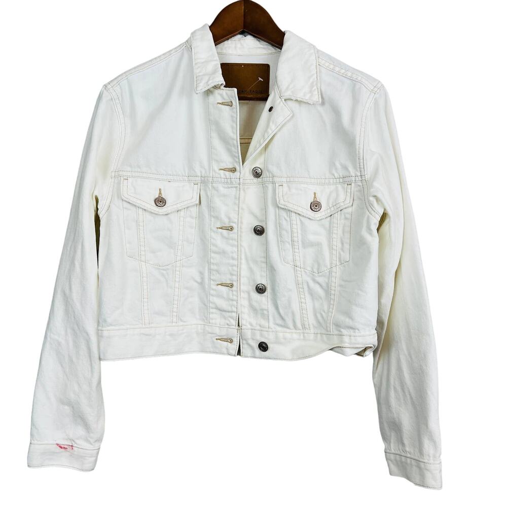 NEW! American Eagle Denim Jean Jacket Off White DIY - XS